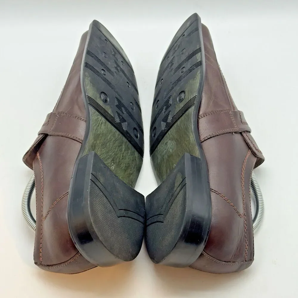 Fratelli Select Quality Leather Loafers Men's 9M Brown Square Toe Dress Shoes